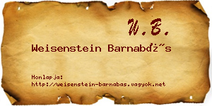 Weisenstein Barnabás névjegykártya
